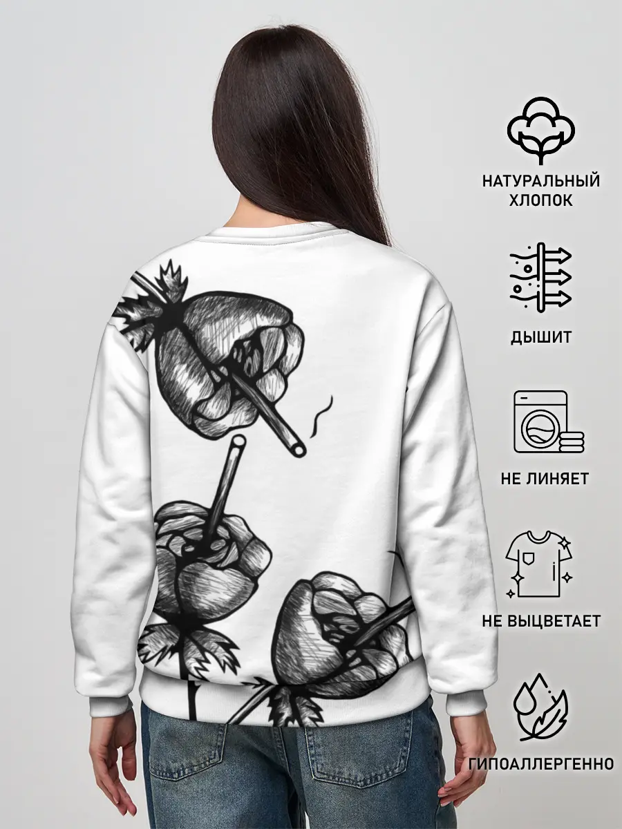 Женский свитшот / Дымящие розы