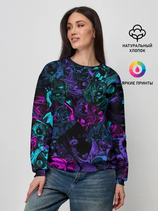 Женский свитшот / Neon Ahegao