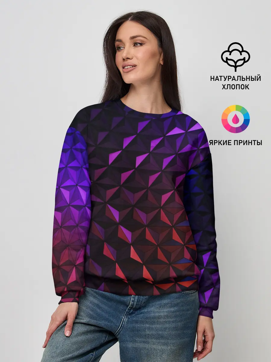 Женский свитшот / Неоновая Текстура