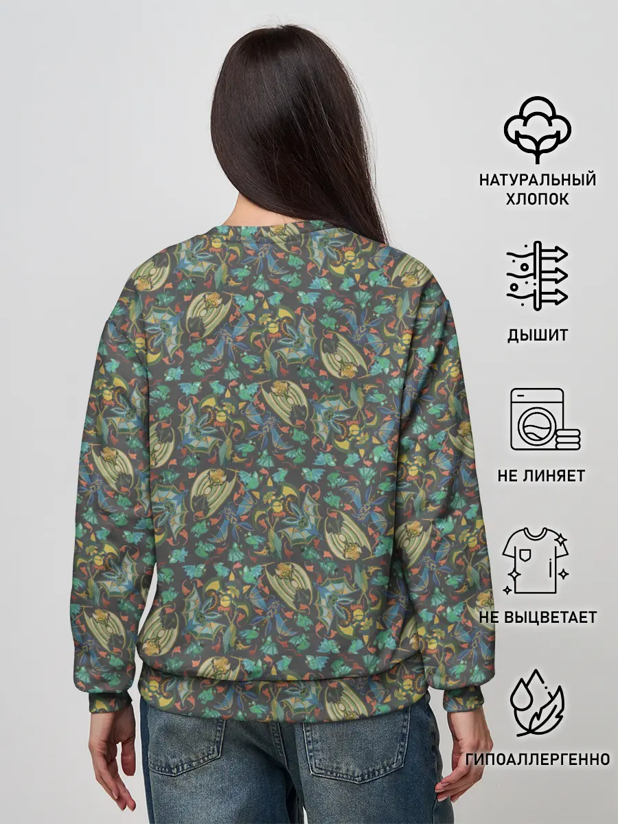 Женский свитшот / Летучие мыши. Охота.