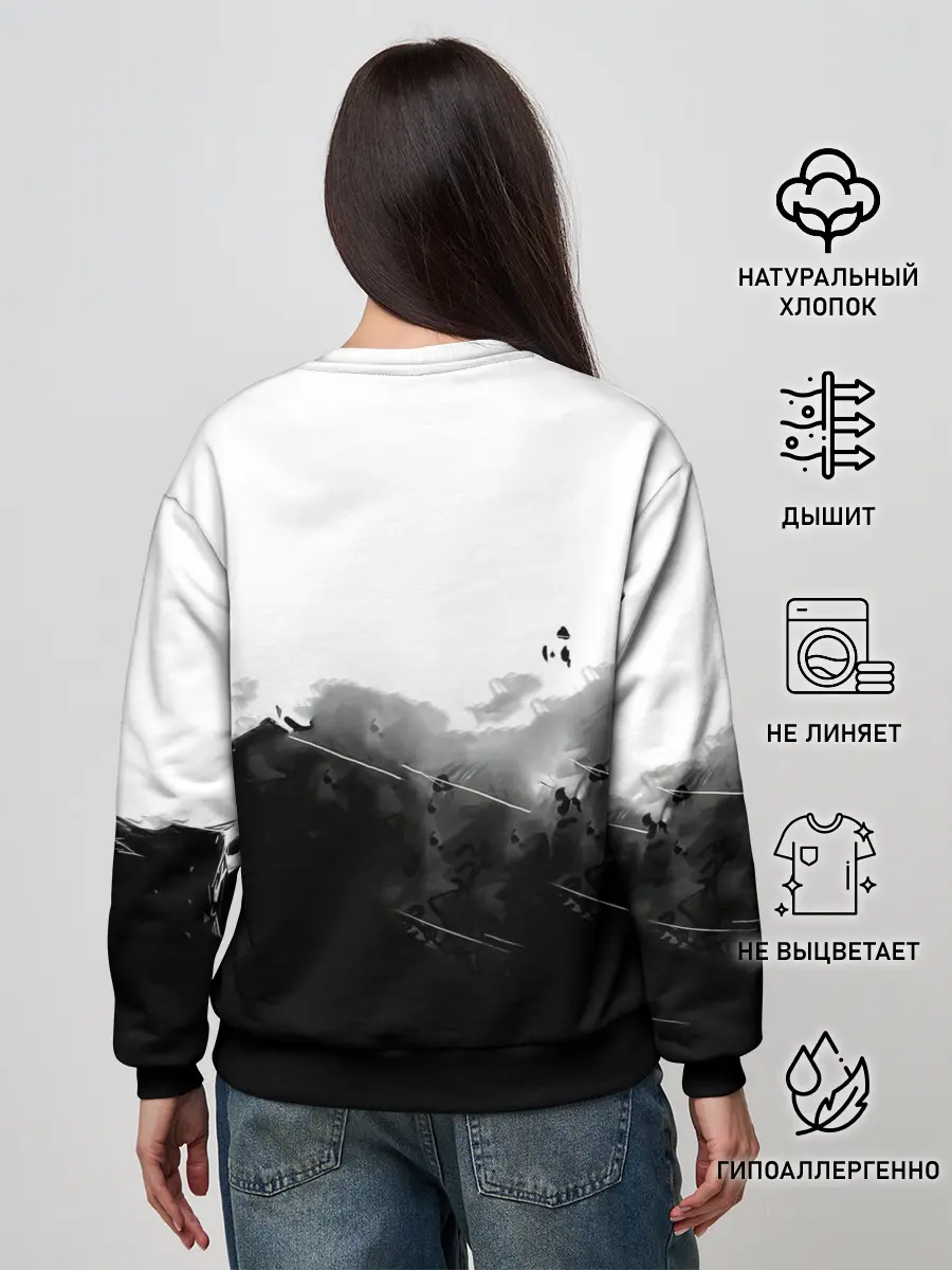 Женский свитшот / Канеки Кен черно-белый