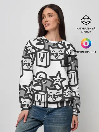 Женский свитшот / Чёрно-белые дудлы