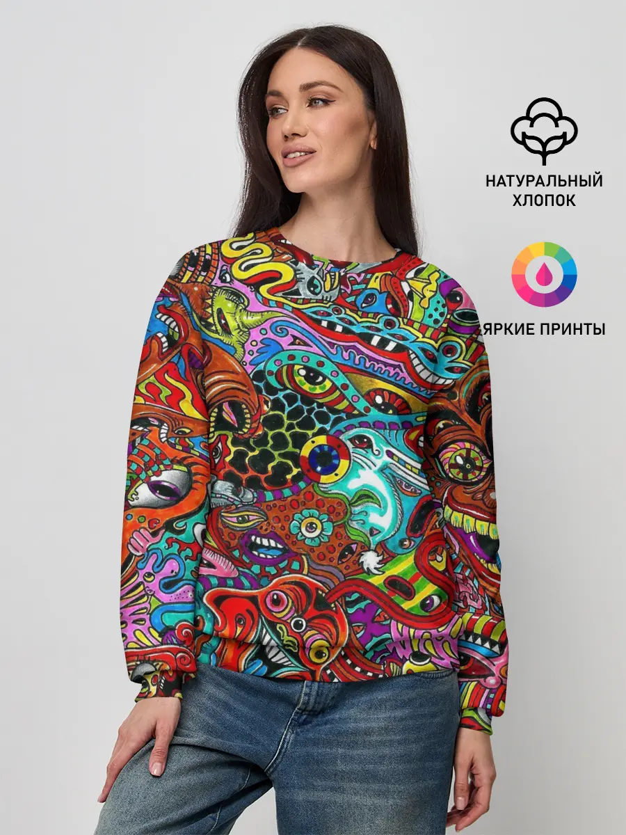 Женский свитшот / яркая абстракция