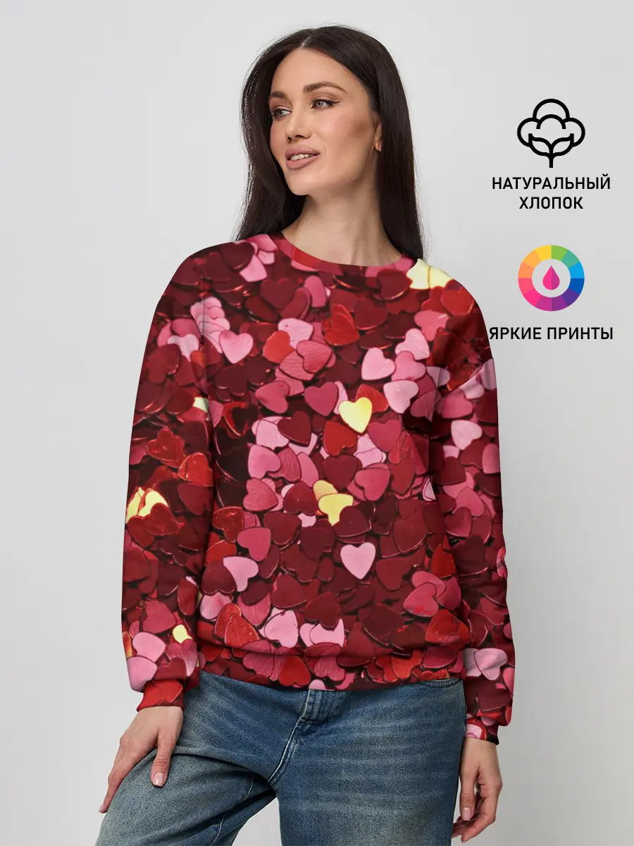 Женский свитшот / Сердца | Hearts