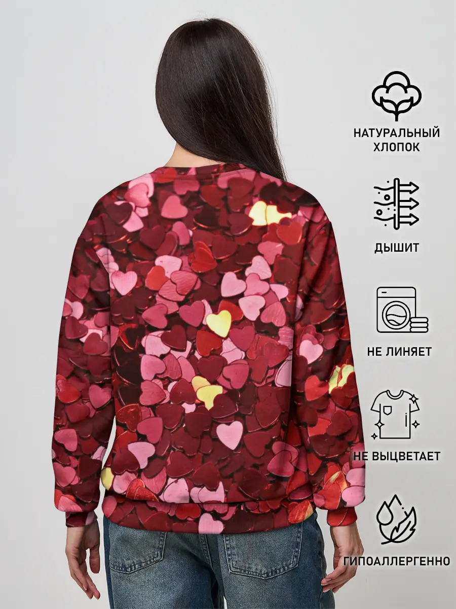 Женский свитшот / Сердца | Hearts