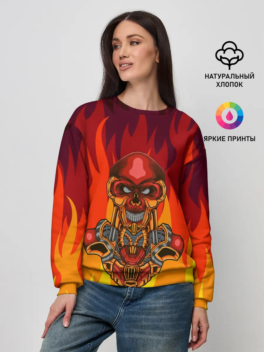 Женский свитшот / Меха скелет | Steampunk Fire