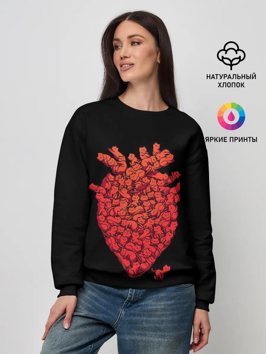 Женский свитшот / Сердце Из Котиков