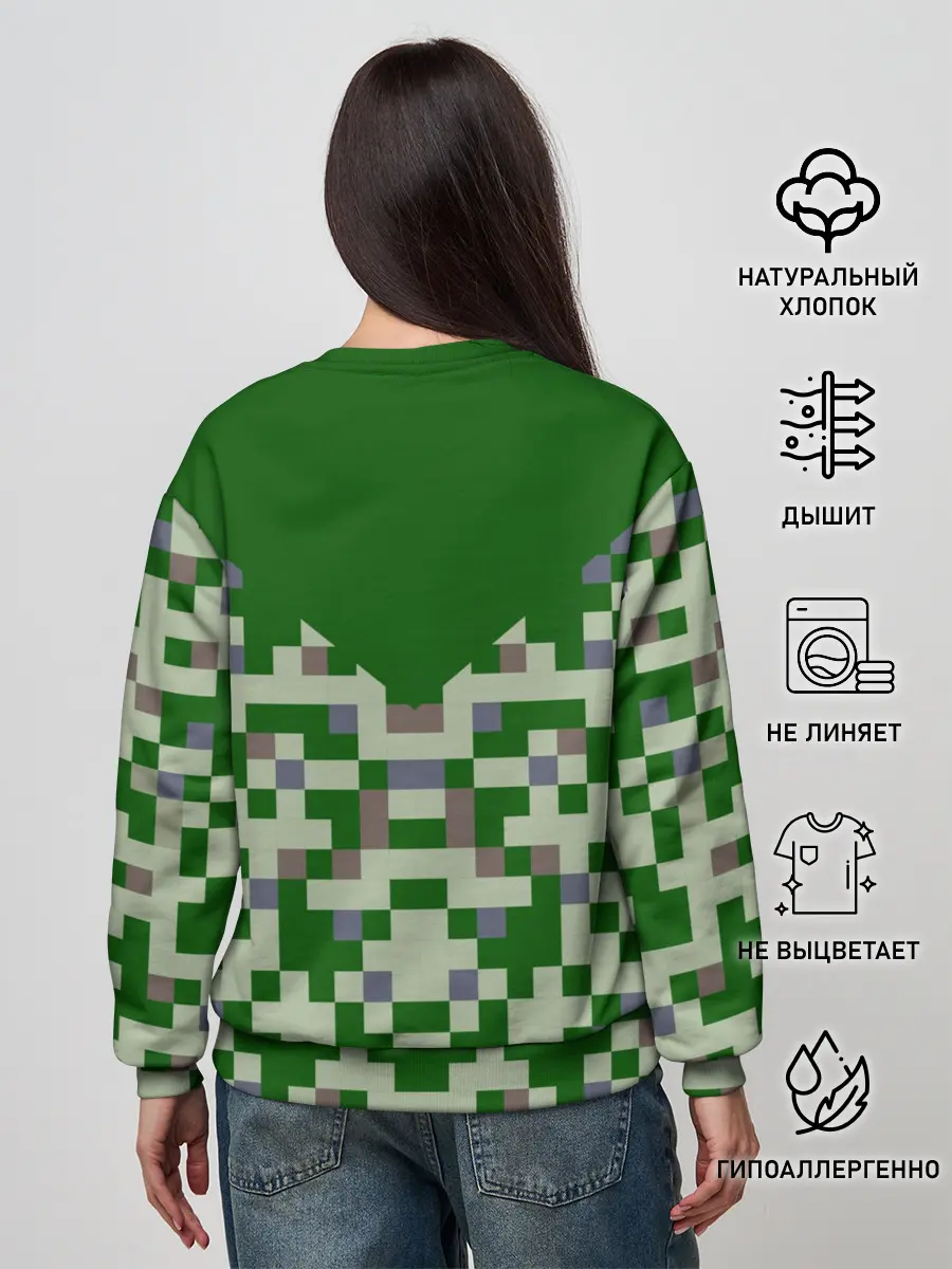 Женский свитшот / Minecraft Крипер