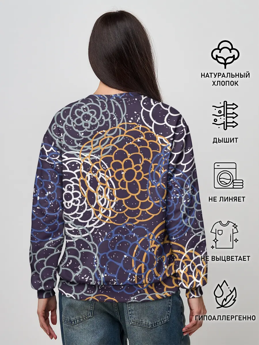 Женский свитшот / текстура японские узоры