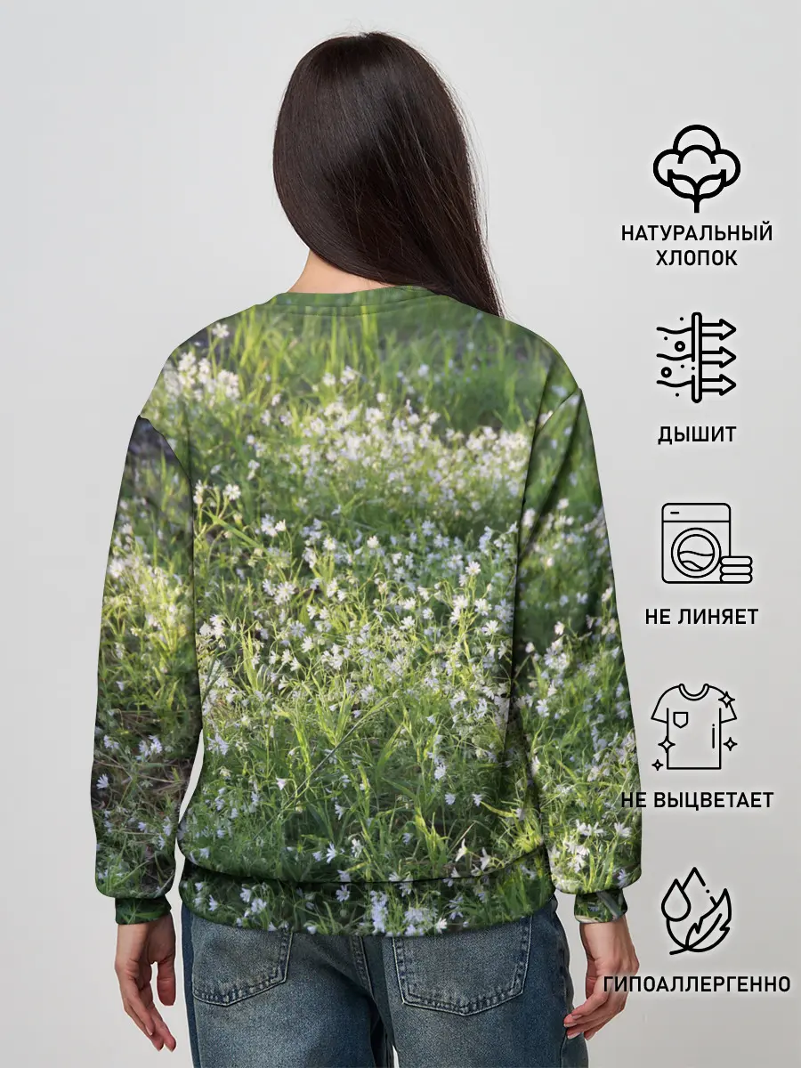 Женский свитшот / луг белых колокольциков