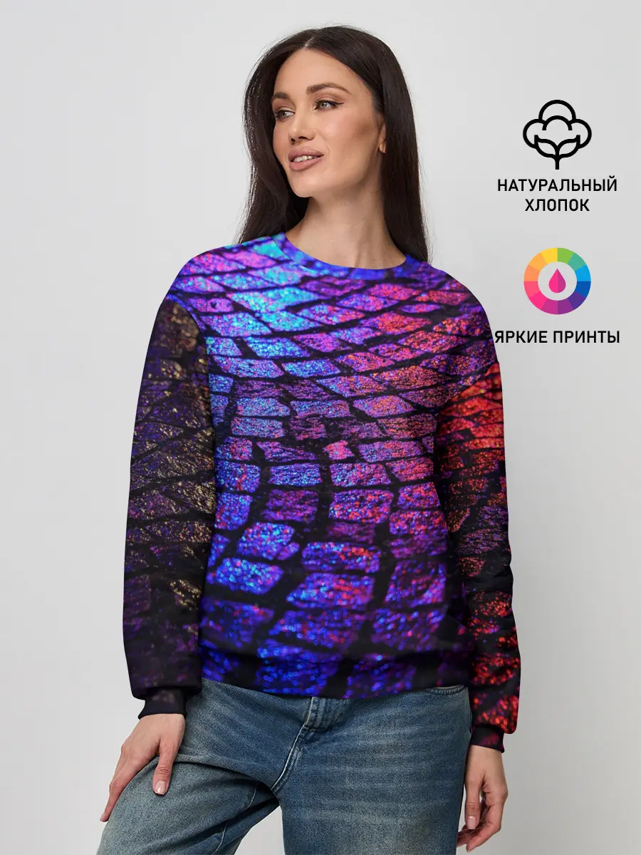 Женский свитшот / Мокрый асфальт