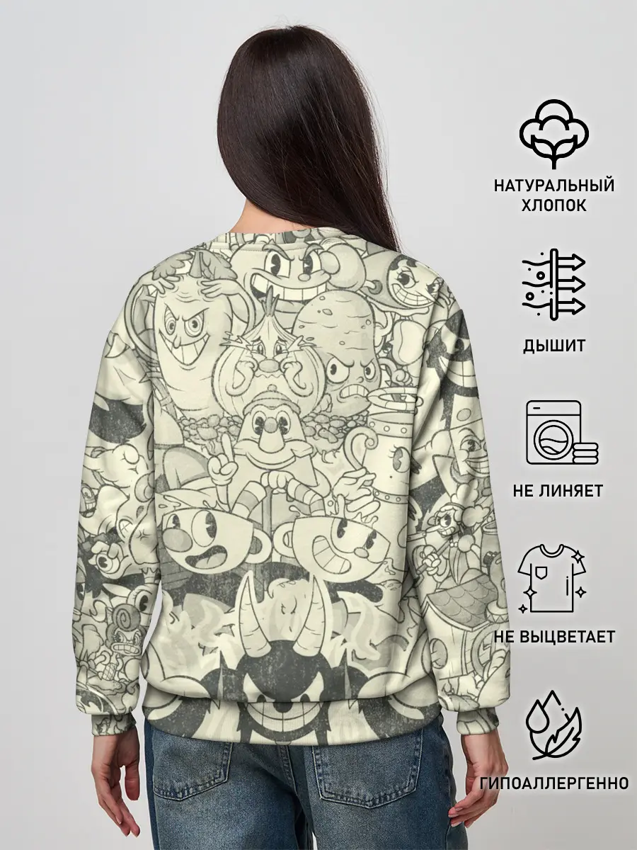 Женский свитшот / Cuphead and Devil