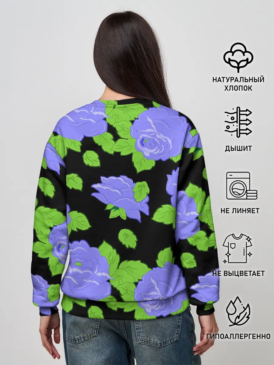 Женский свитшот / Синие розы
