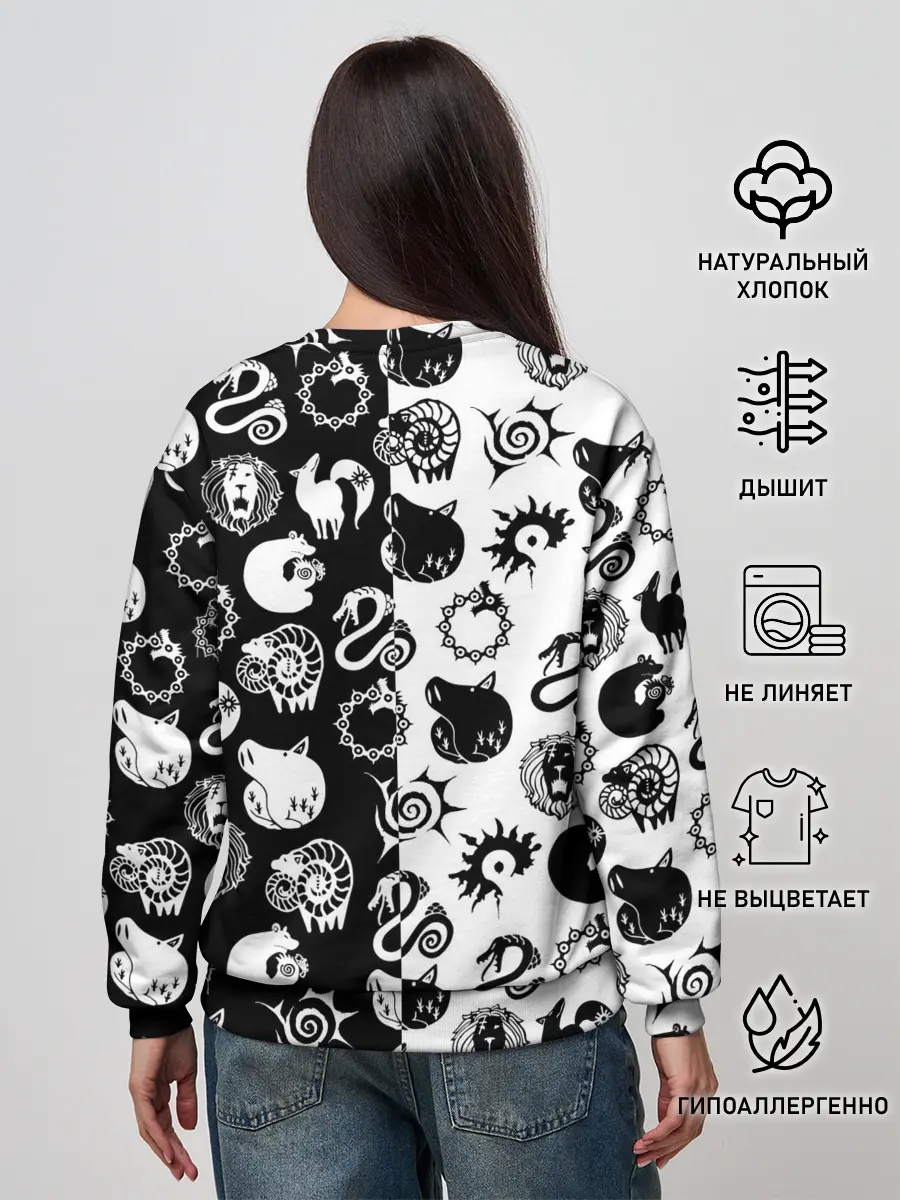 Женский свитшот / ЭМБЛЕМЫ 7 СМЕРТНЫХ ГРЕХОВ