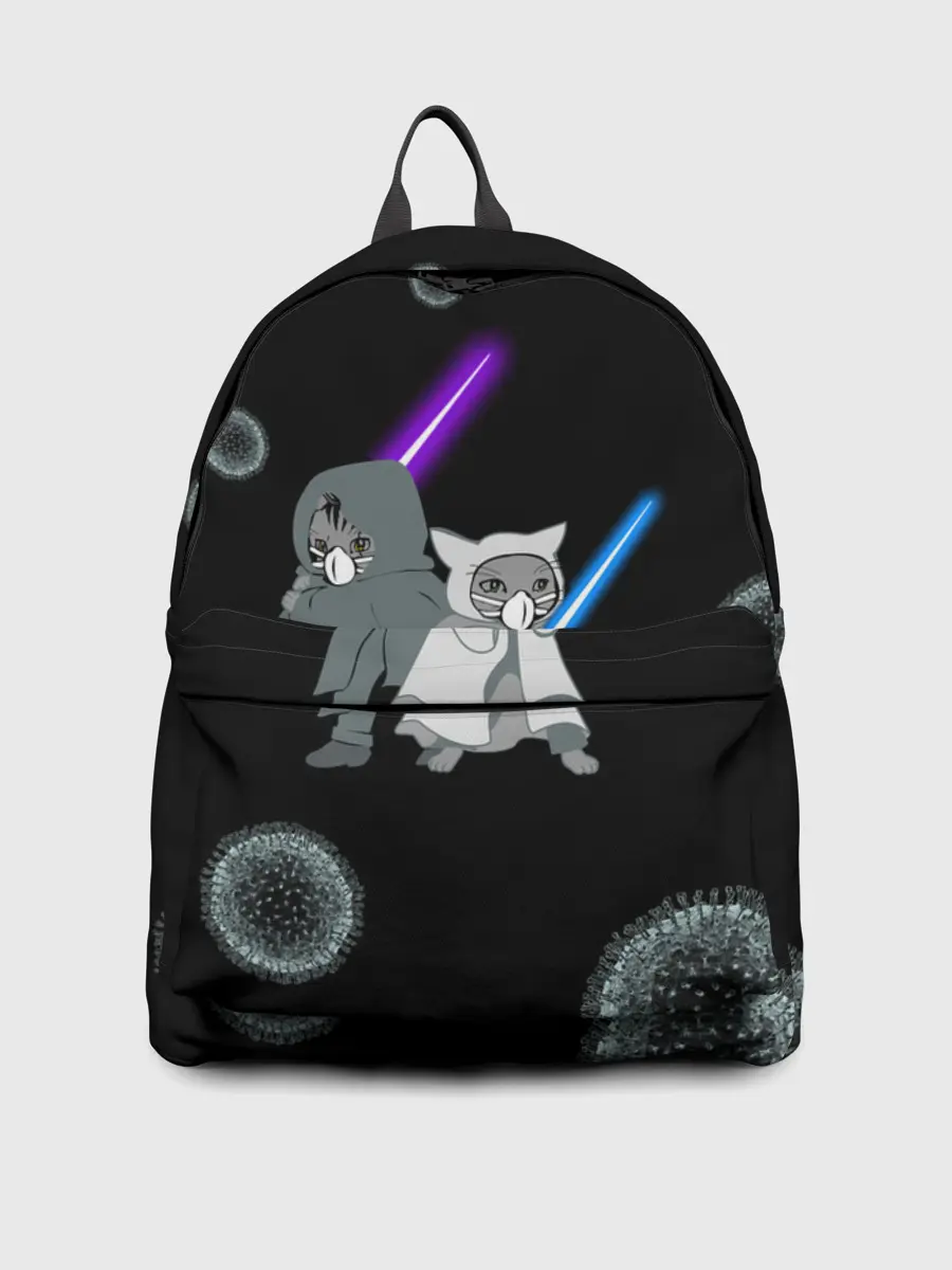 Рюкзак джинсовый / Котики vs Вирус