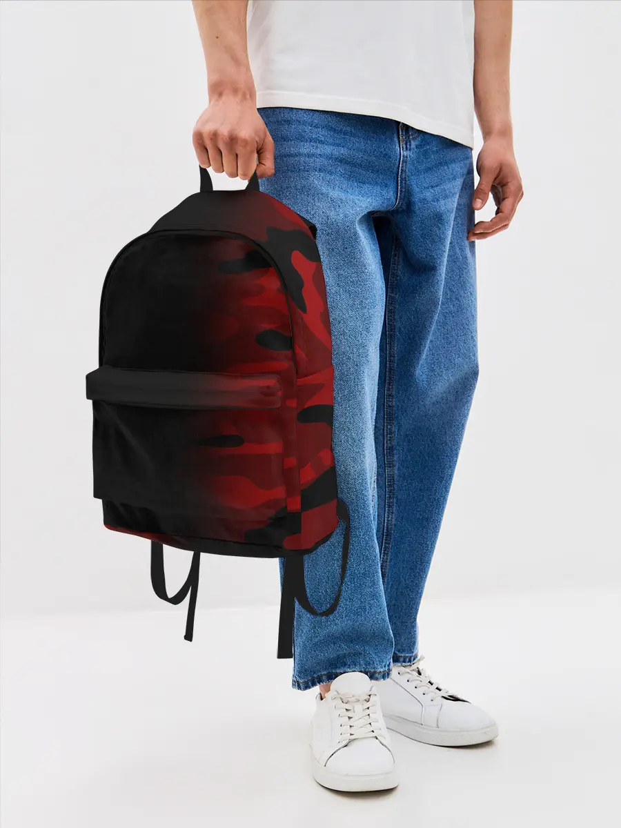 Рюкзак джинсовый / RED BLACK MILITARY CAMO | КРАСНЫЙ КАМУФЛЯЖ