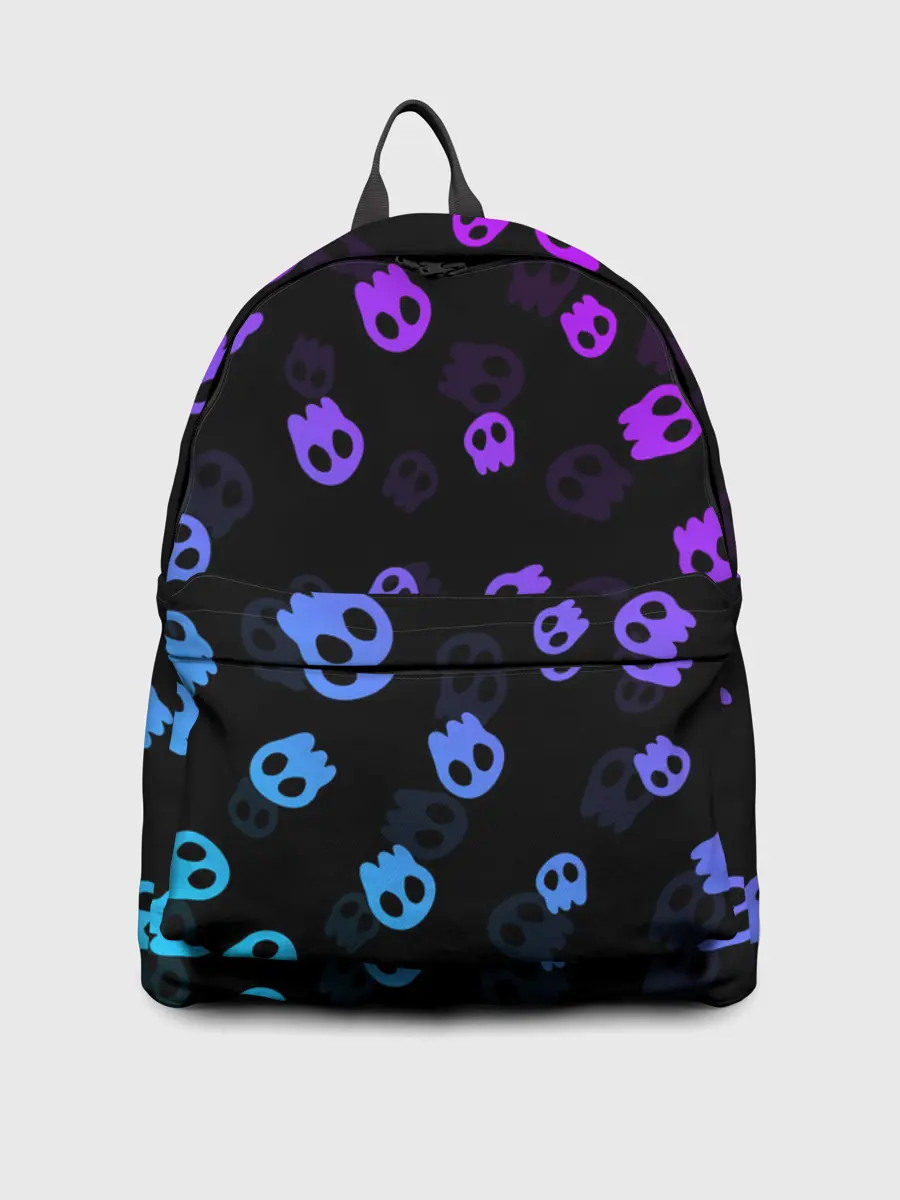 Рюкзак джинсовый / НЕОНОВЫЕ ЧЕРЕПА