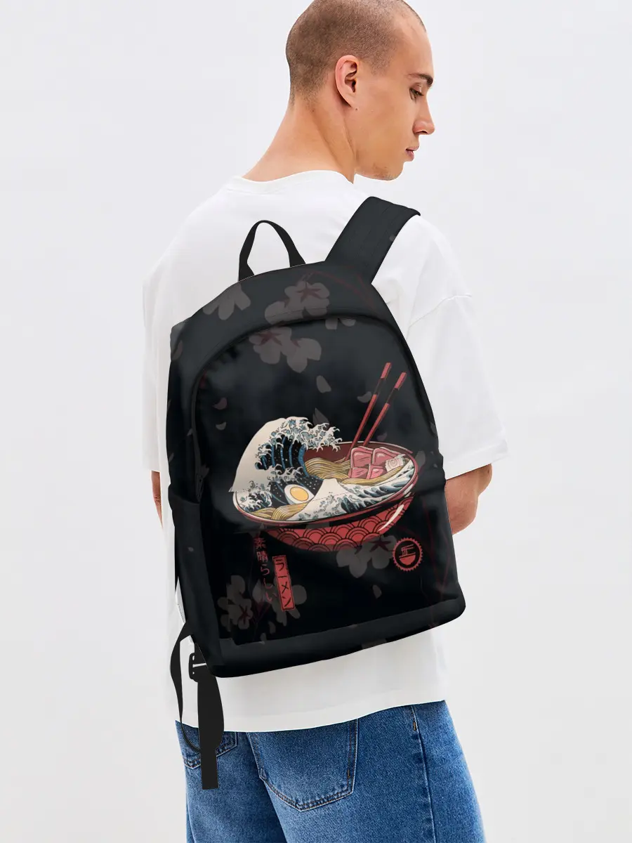 Рюкзак джинсовый / Сакура и рамен