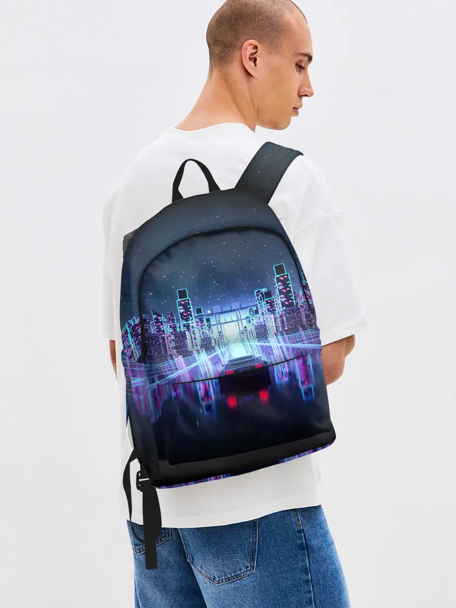 Рюкзак джинсовый / SYNTHWAVE / RETROWAVE