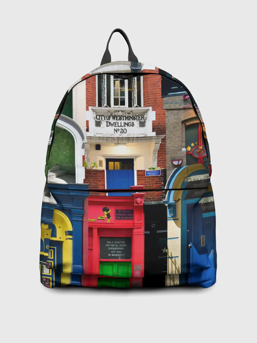 Рюкзак джинсовый / London doors цифровой коллаж