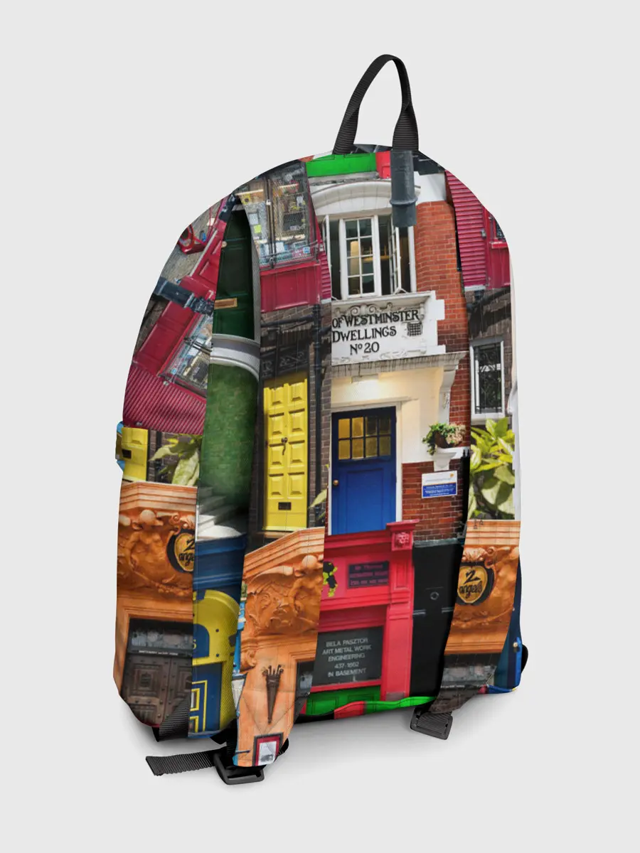 Рюкзак джинсовый / London doors цифровой коллаж