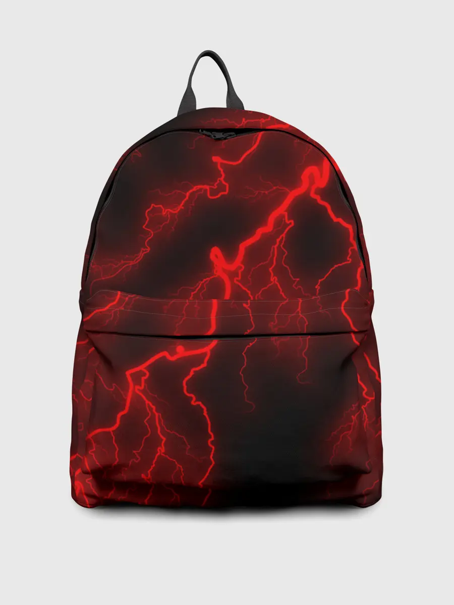 Рюкзак джинсовый / МОЛНИЯ RED NEON