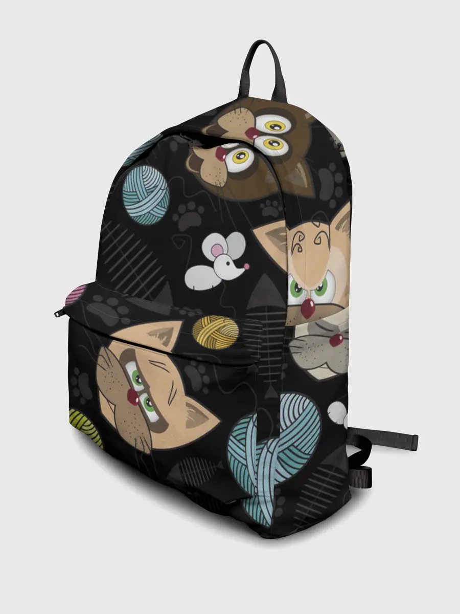 Рюкзак джинсовый / Злой кот.