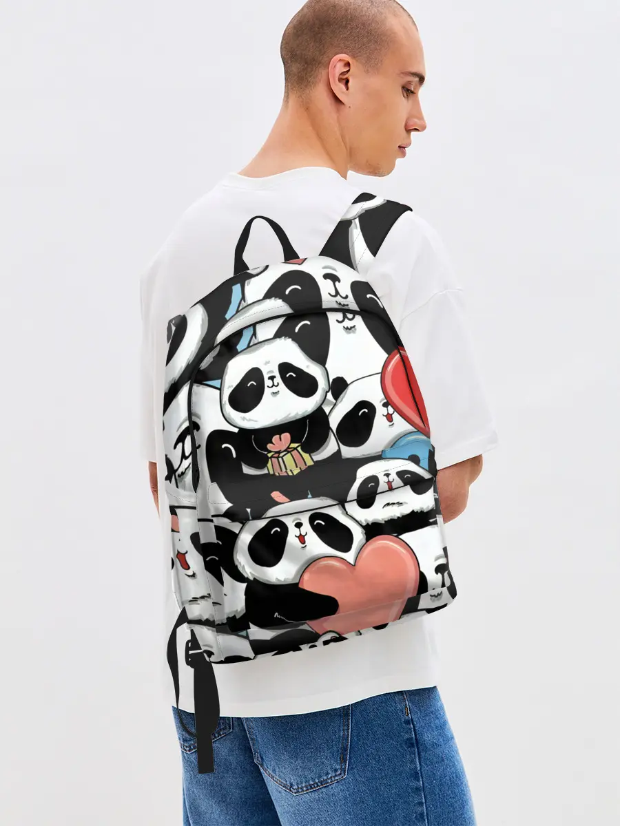 Рюкзак джинсовый / Панды.