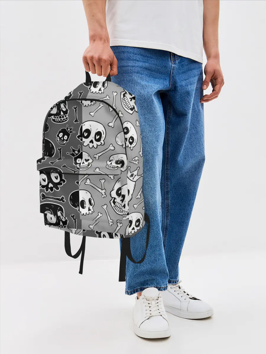 Рюкзак джинсовый / Черепа