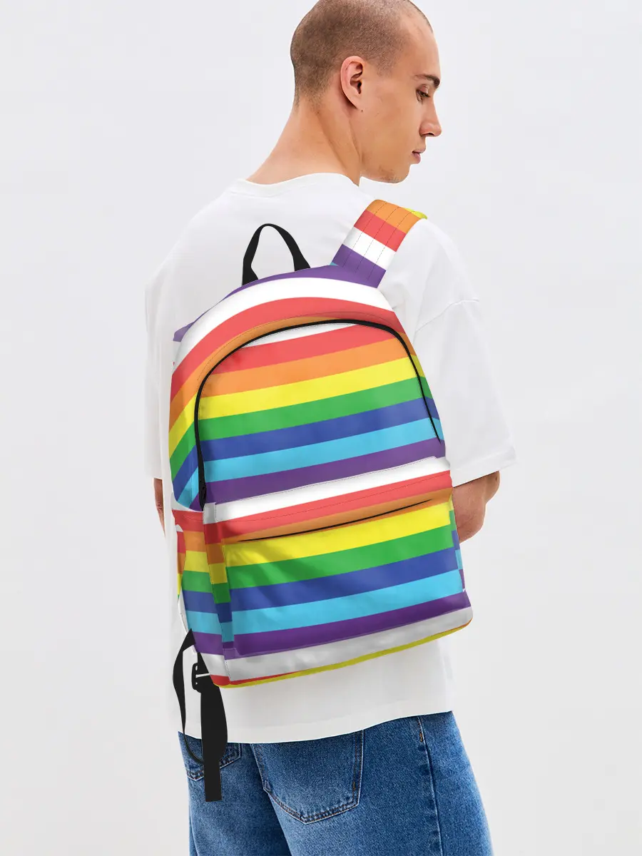 Рюкзак джинсовый / Радужные полосы