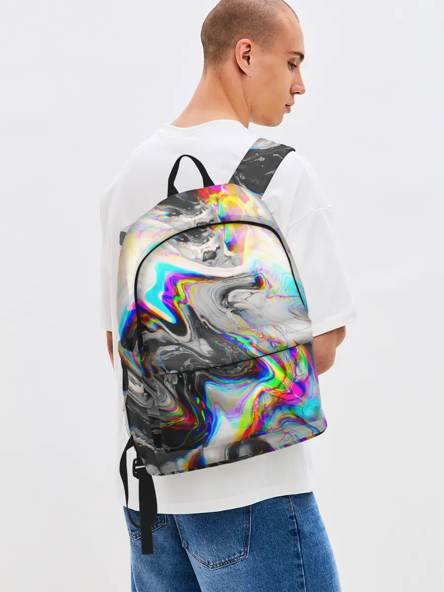 Рюкзак джинсовый / DIGITAL ABSTRACT GLITCH | ГЛИТЧ