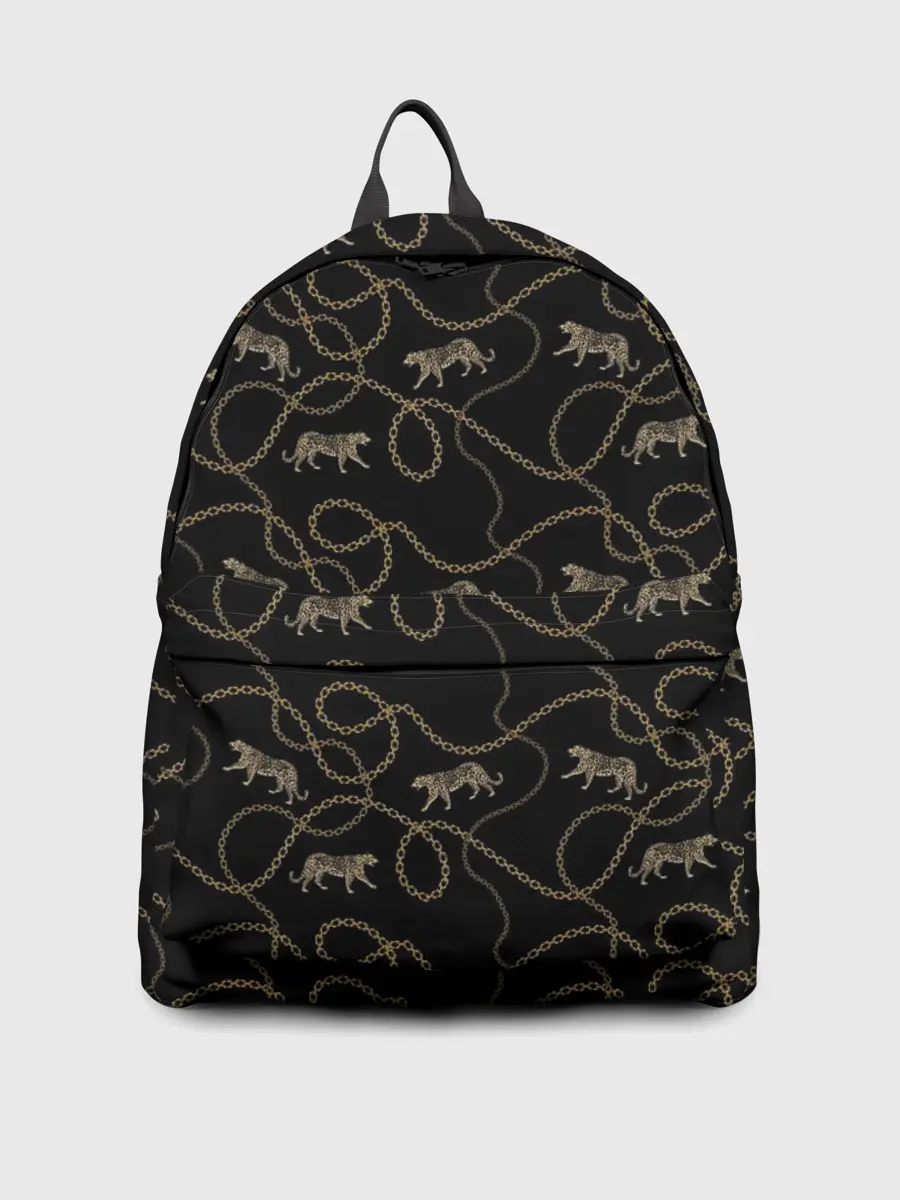 Рюкзак джинсовый / Леопарды и цепи