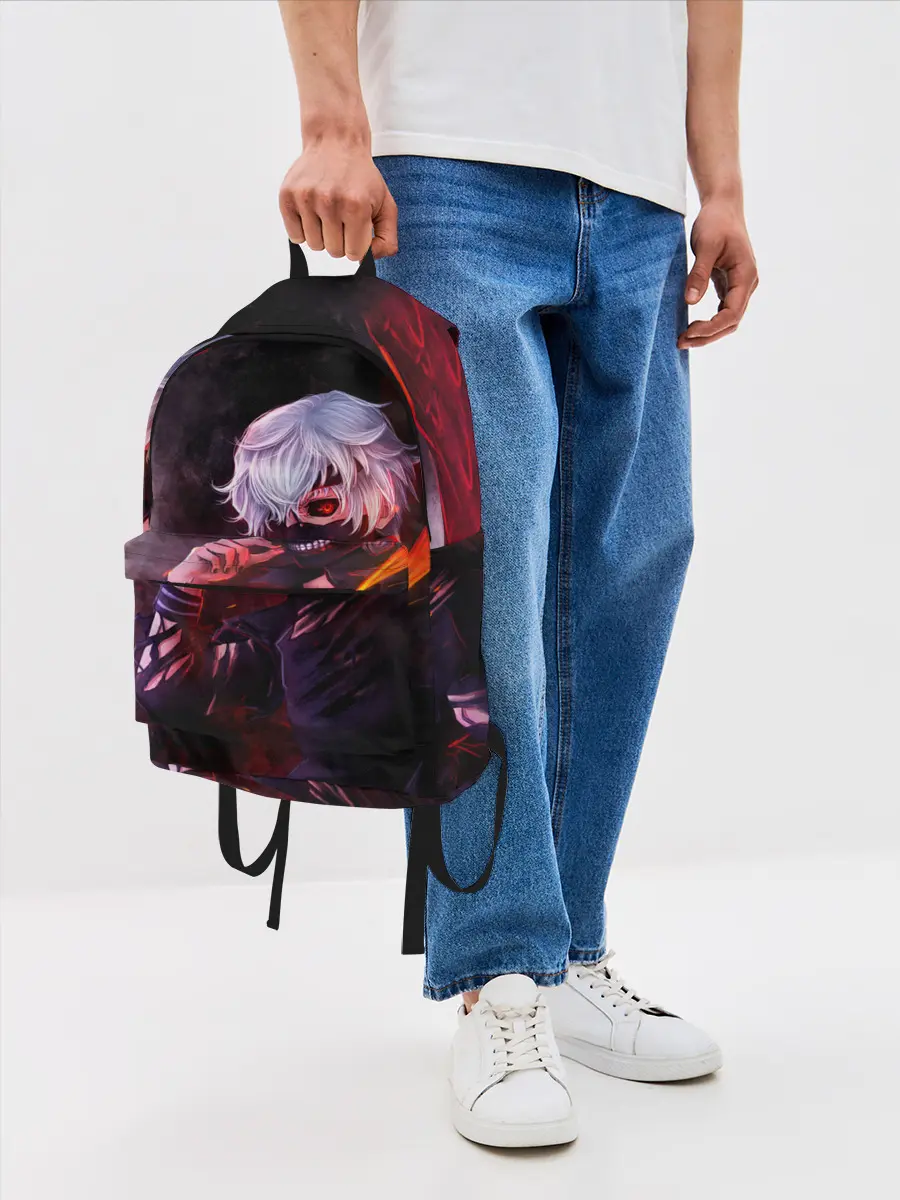 Рюкзак джинсовый / Ken Kaneki красные жала