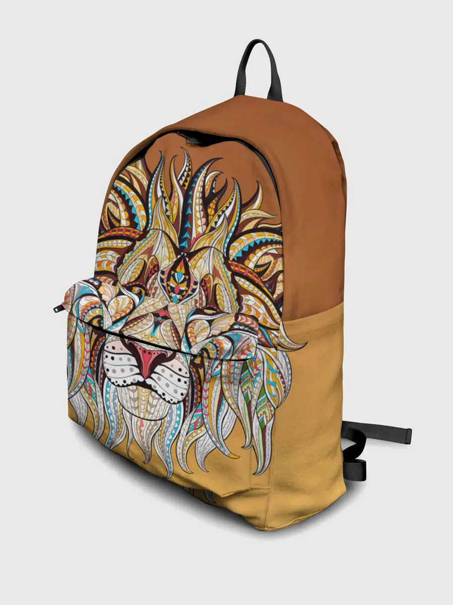 Рюкзак джинсовый / Стилизованный арт ЛЕВ морда