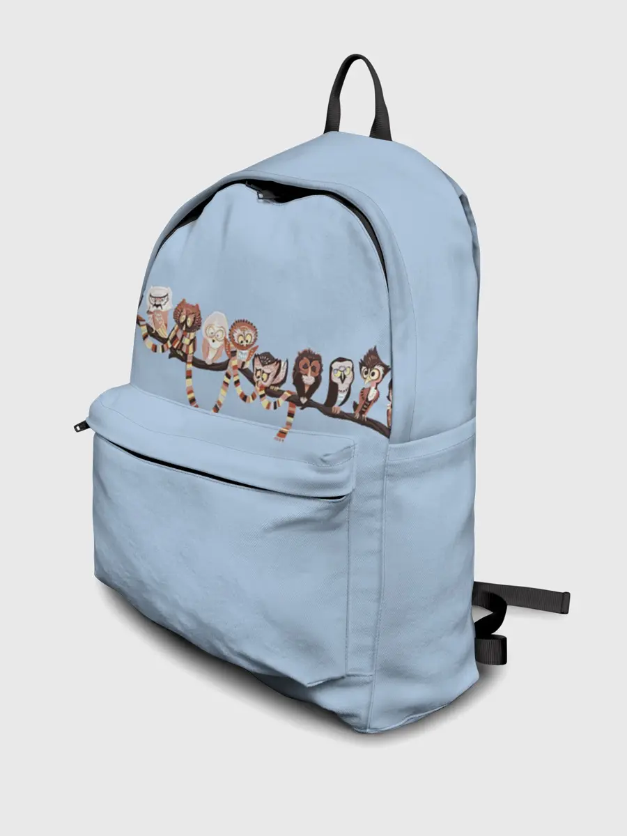 Рюкзак джинсовый / Совы на ветке