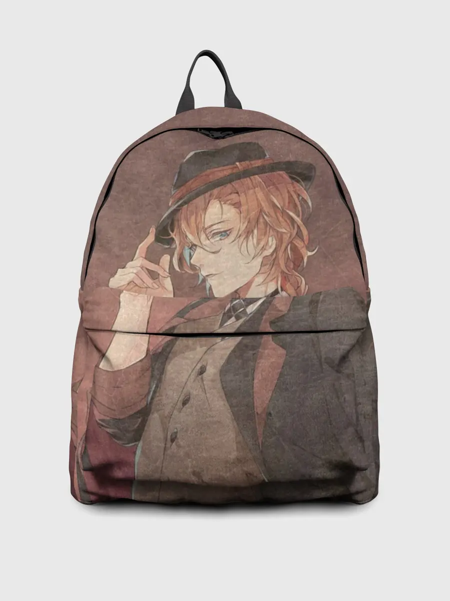 Рюкзак джинсовый / Чуя Накахар на состаренном фоне