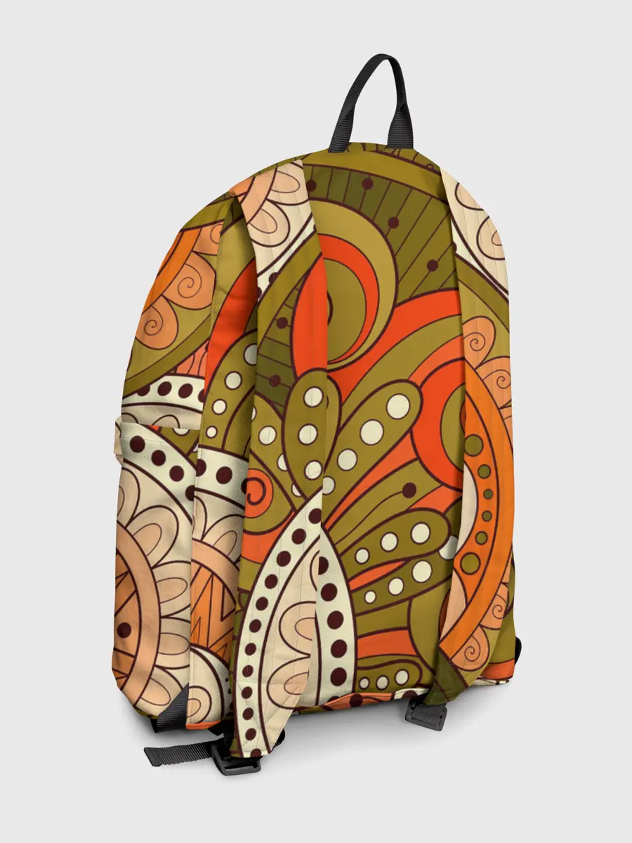 Рюкзак джинсовый / Детский оранжево-болотный