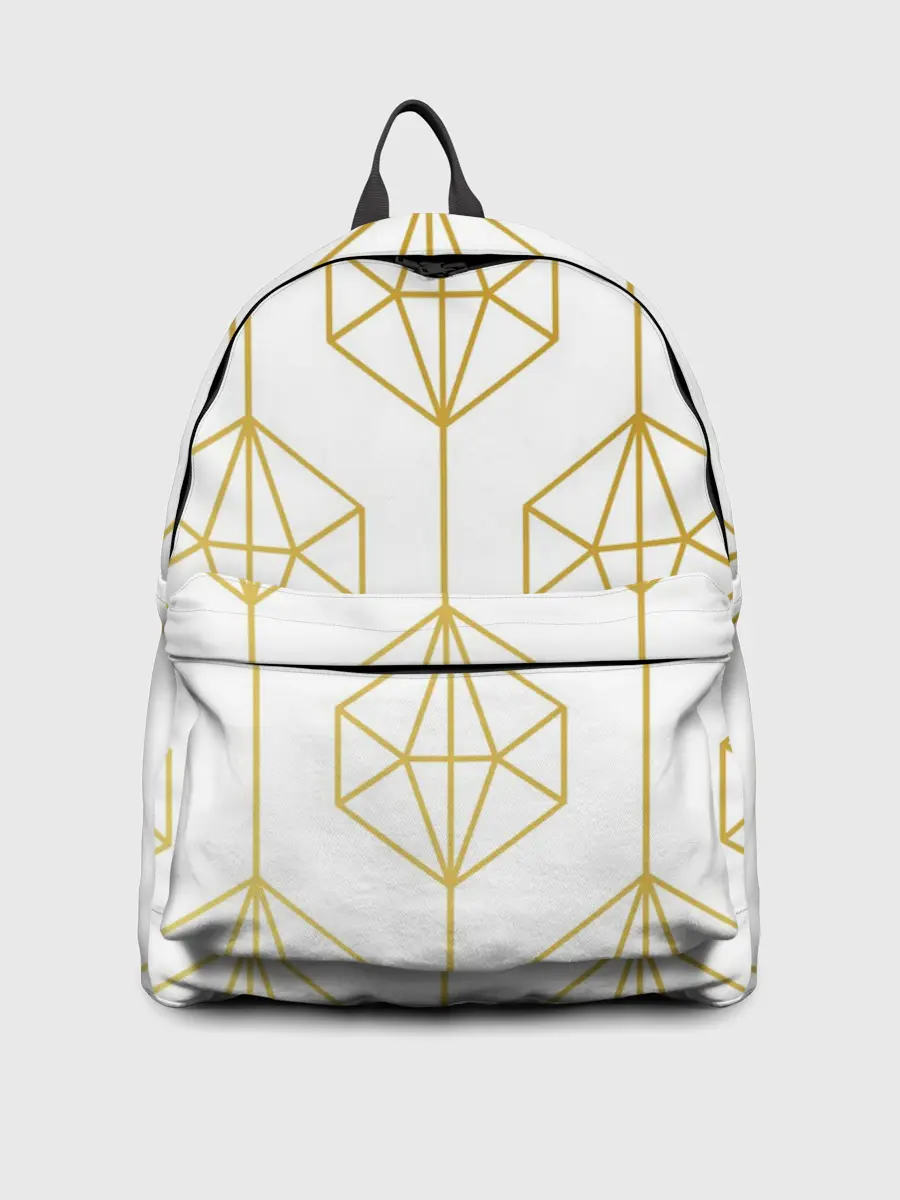 Рюкзак джинсовый / Геометрический орнамент золото