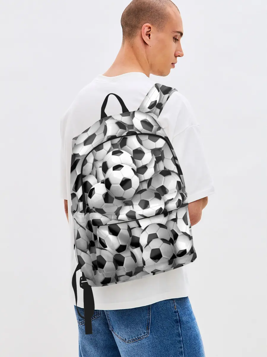 Рюкзак джинсовый / футбольные мячи много