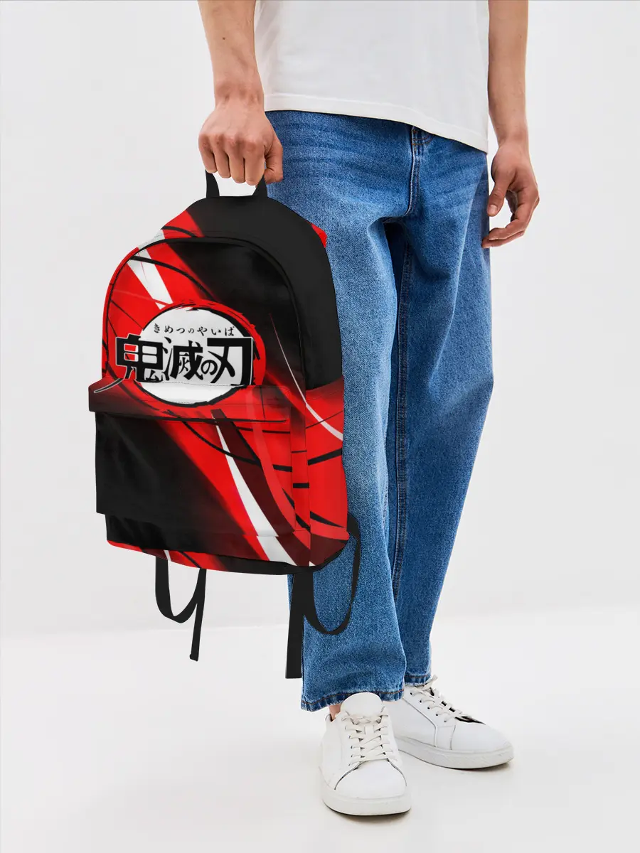 Рюкзак джинсовый / KIMETSU NO YAIBA абстракция