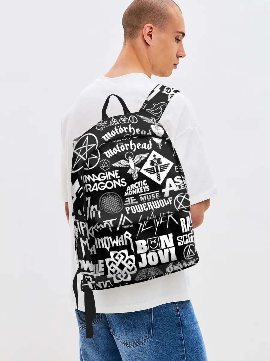 Рюкзак джинсовый / ЛОГОТИПЫ РОК ГРУПП