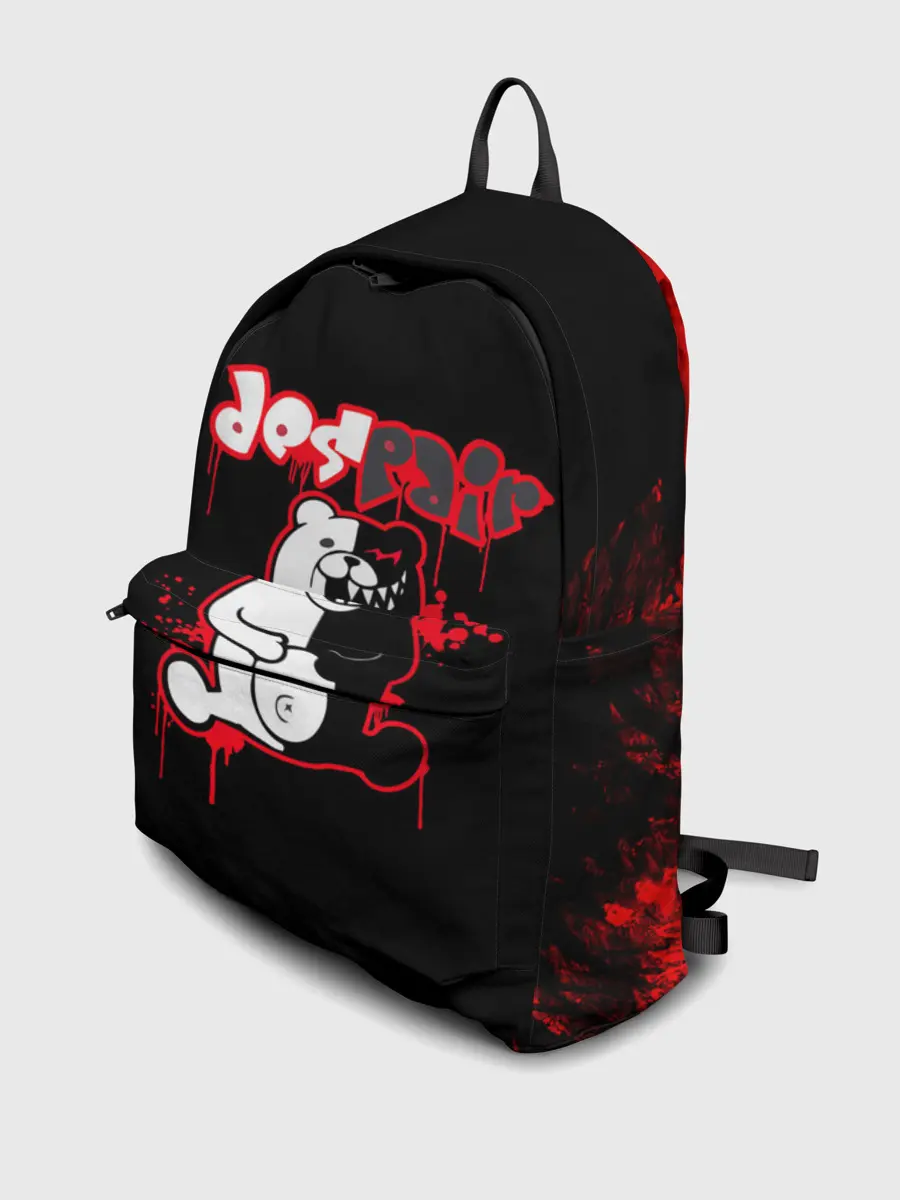 Рюкзак джинсовый / monokuma красные потертости