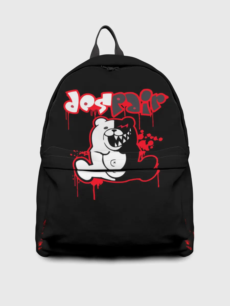 Рюкзак джинсовый / monokuma красные потертости