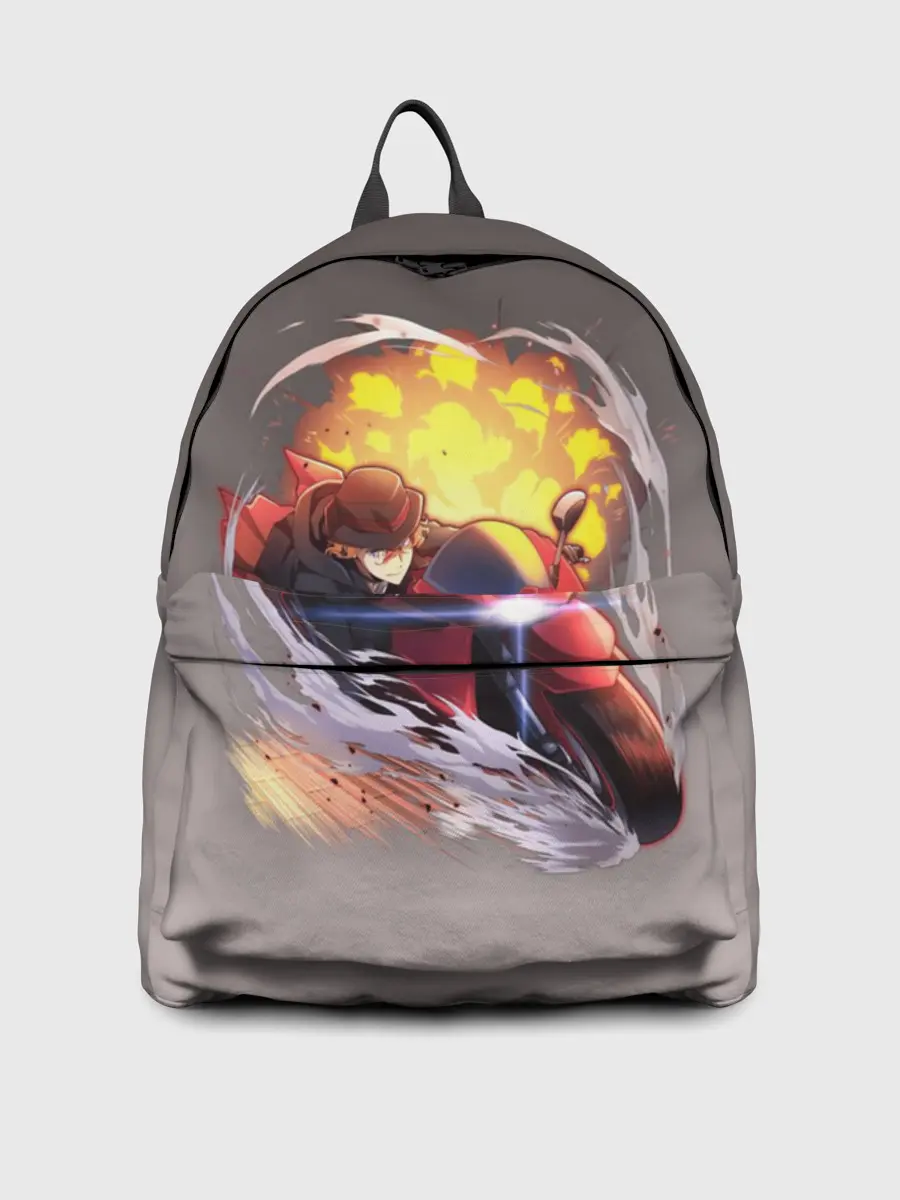 Рюкзак джинсовый / Чуя Накахара на мотоцикле взрыв