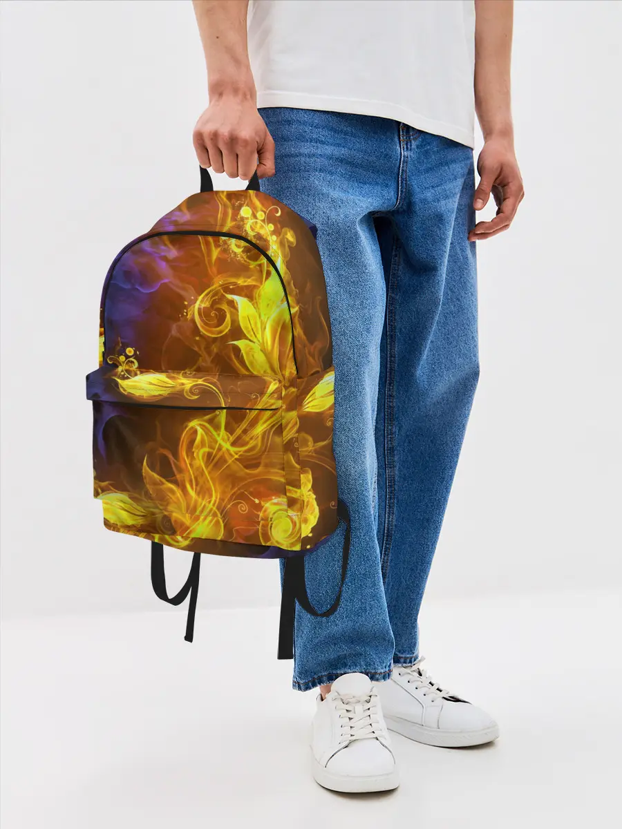 Рюкзак джинсовый / Огненный цветок