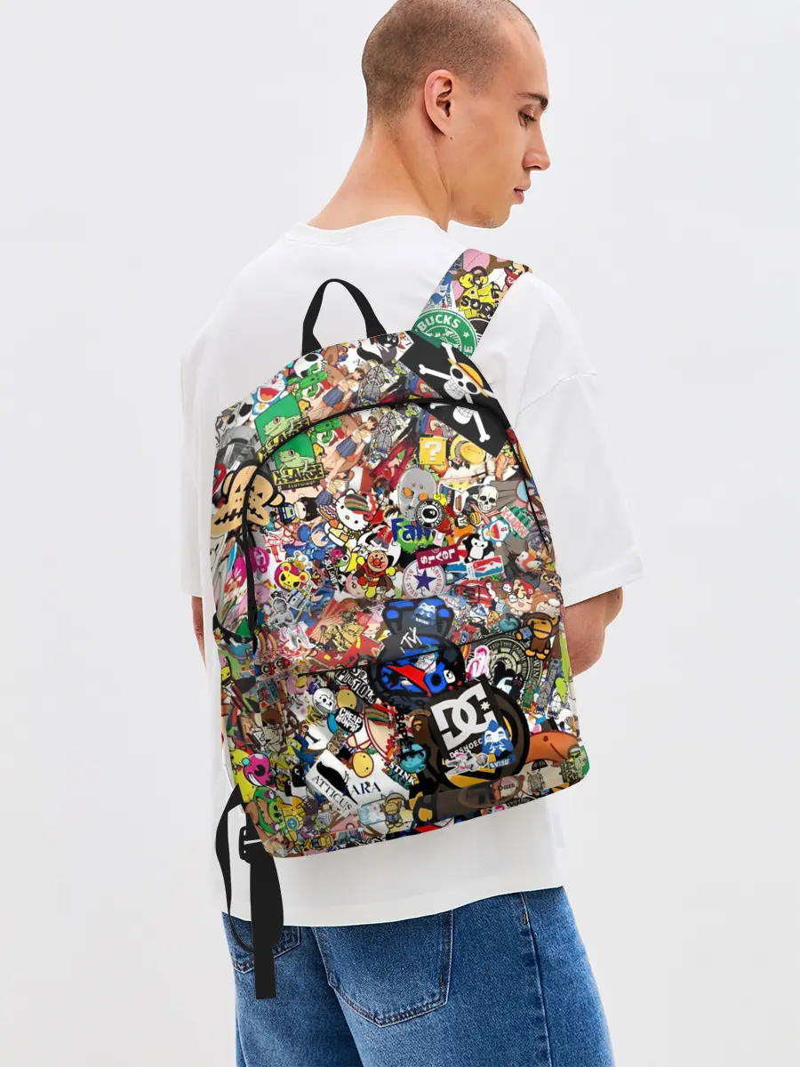 Рюкзак джинсовый / Стикеры