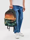 Рюкзак джинсовый / Фэнтези море корабли закат