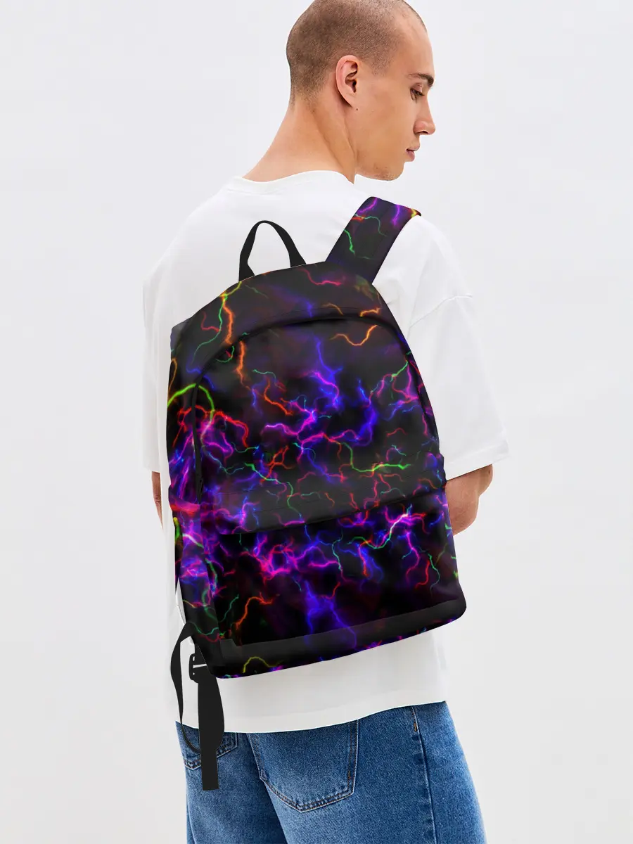 Рюкзак джинсовый / Ночное Грозовое Небо