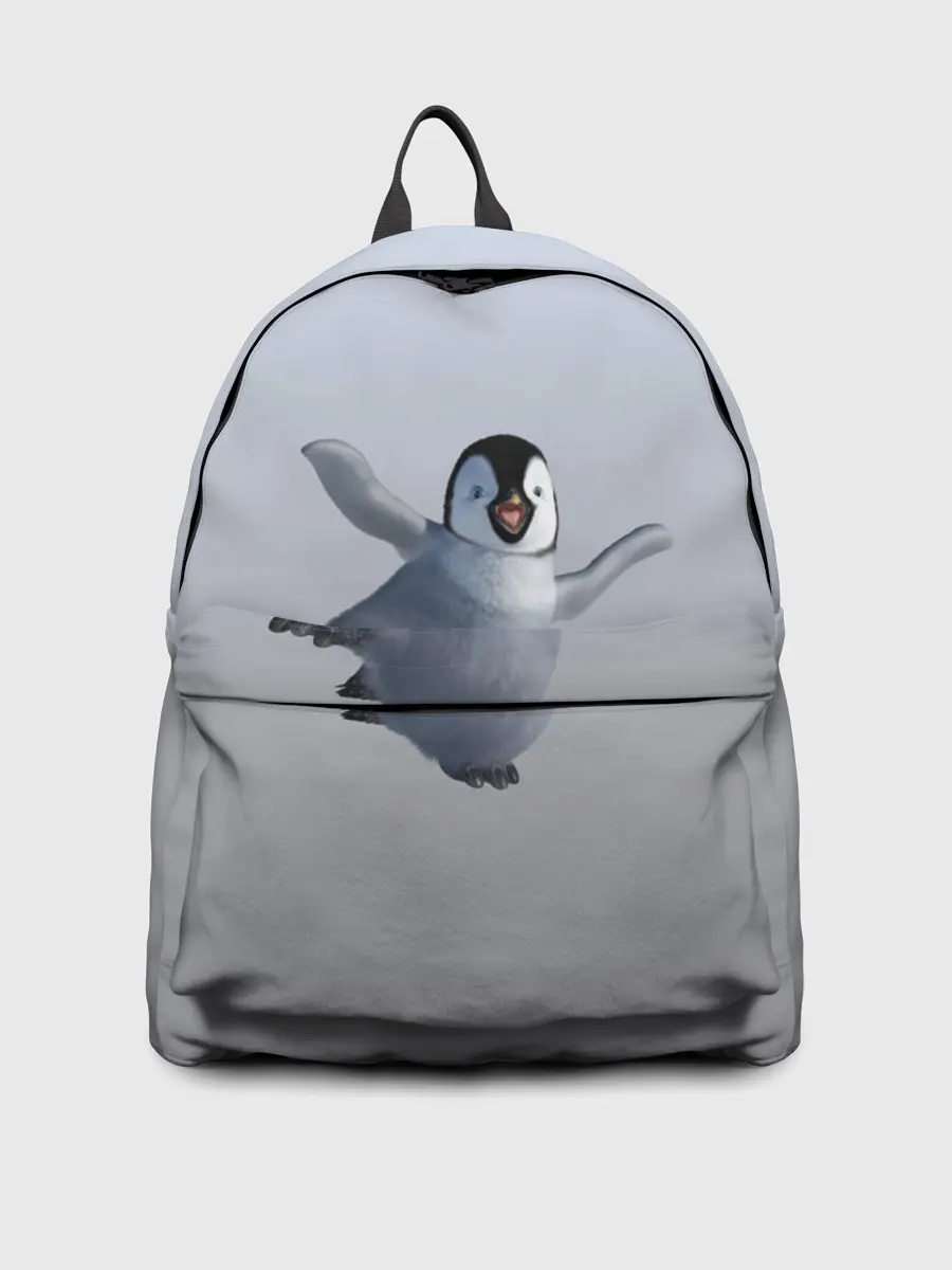 Рюкзак джинсовый / мультяшный пингвин