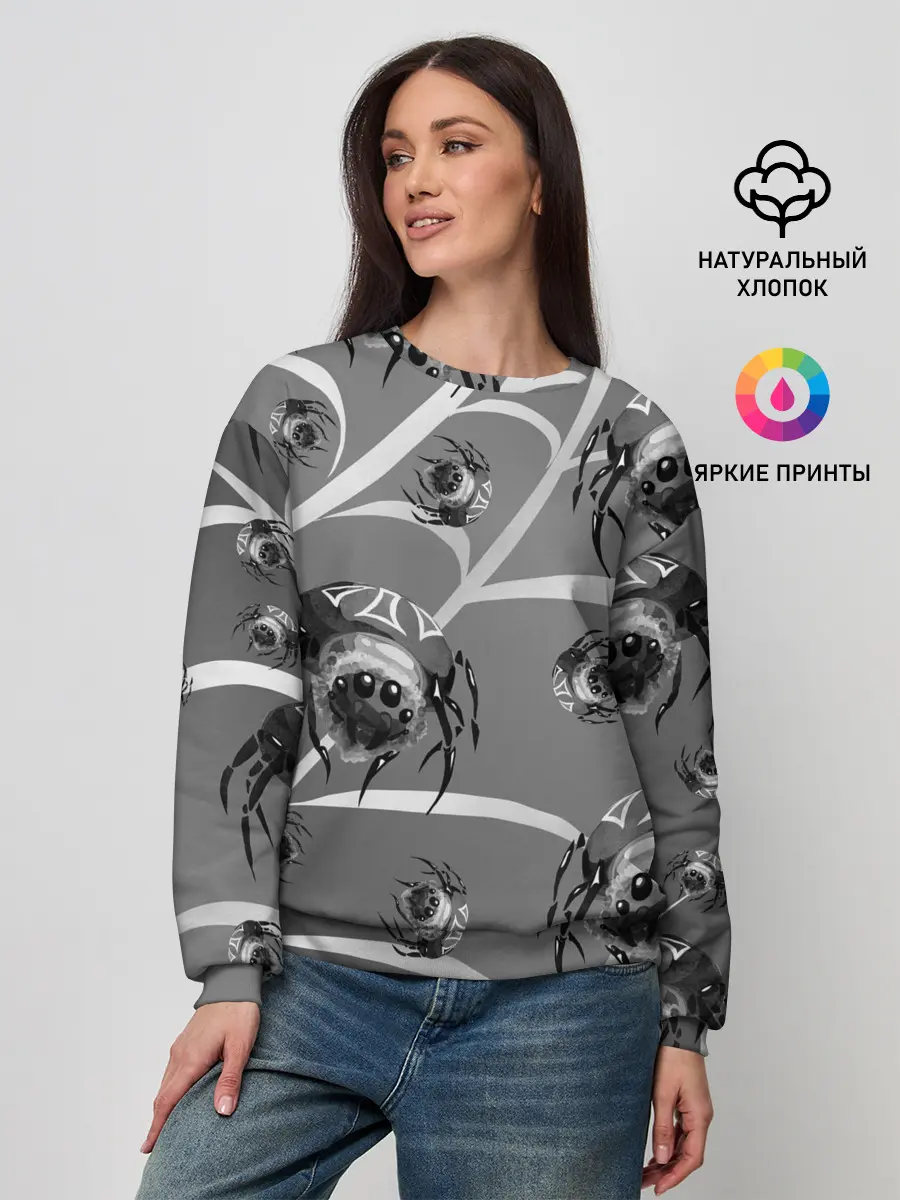Женский свитшот / Пауки на паутине